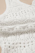 Beige Trendy Hollowed Knit V Neck Drawstring Sweater Vest